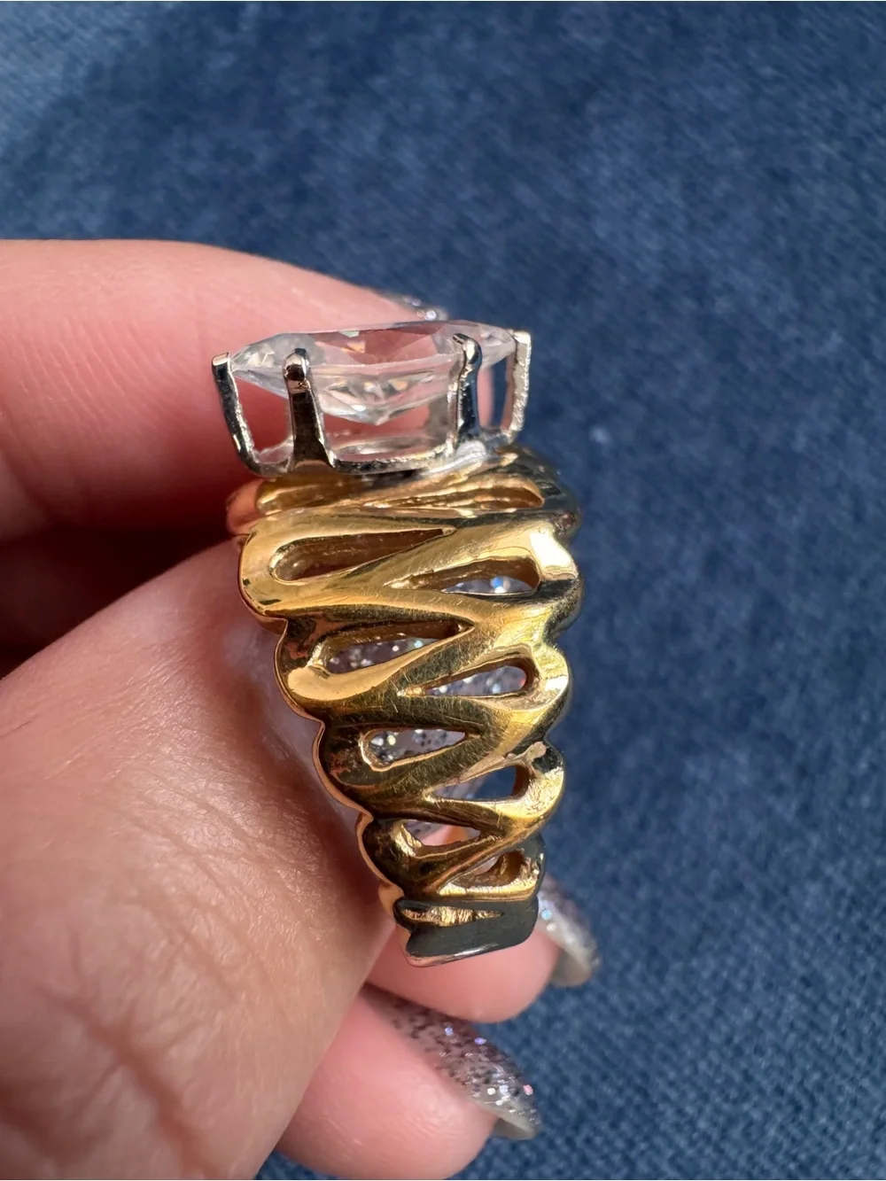 Stunning 18k GF Cocktail Ring size 9